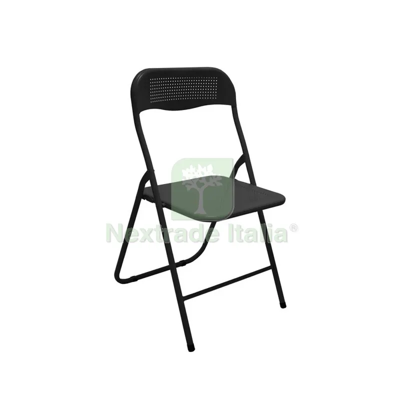 6PZ Sedia Pieghevole Metallo Polo Nero — Arredo — rif. FERX.504942