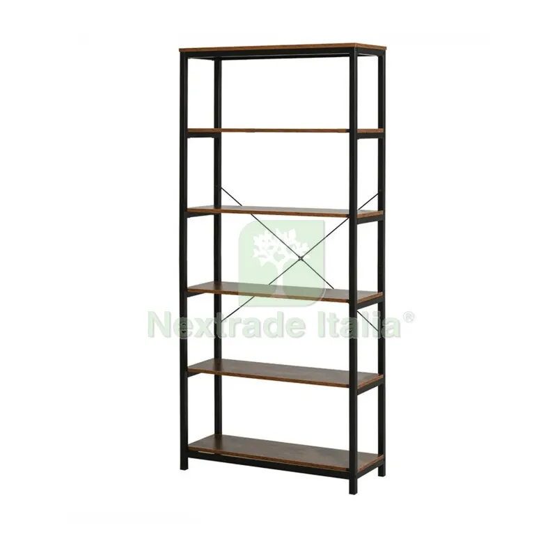 Industrial Libreria Metal/Quercia 80X30X180 CM — Arredo — rif. FERX.505340