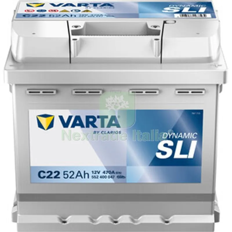 BATTERIA AUTO VARTA BLUE C22 52AH 470A — Caricabatterie e alimentatori — rif. FERX.505495 BATTERIA AUTO VARTA BLUE C22 52AH 470A — Caricabatterie e alimentatori — rif. FERX.505495