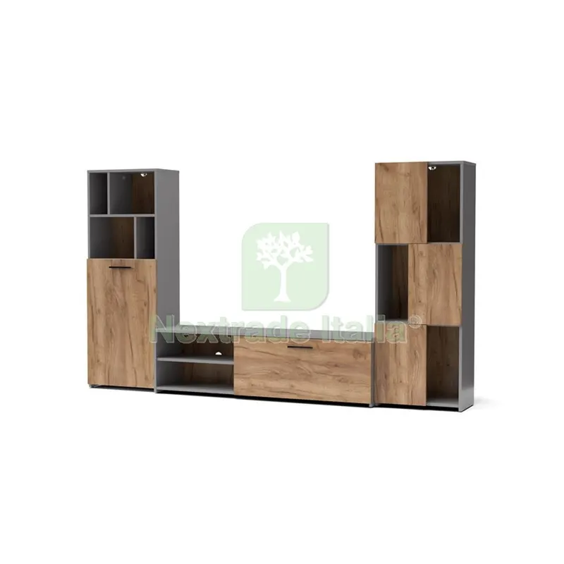 Parete Attrezzata JOY CM 240X35X137 Rovere Gold/GR — Arredo — rif. FERX.505610