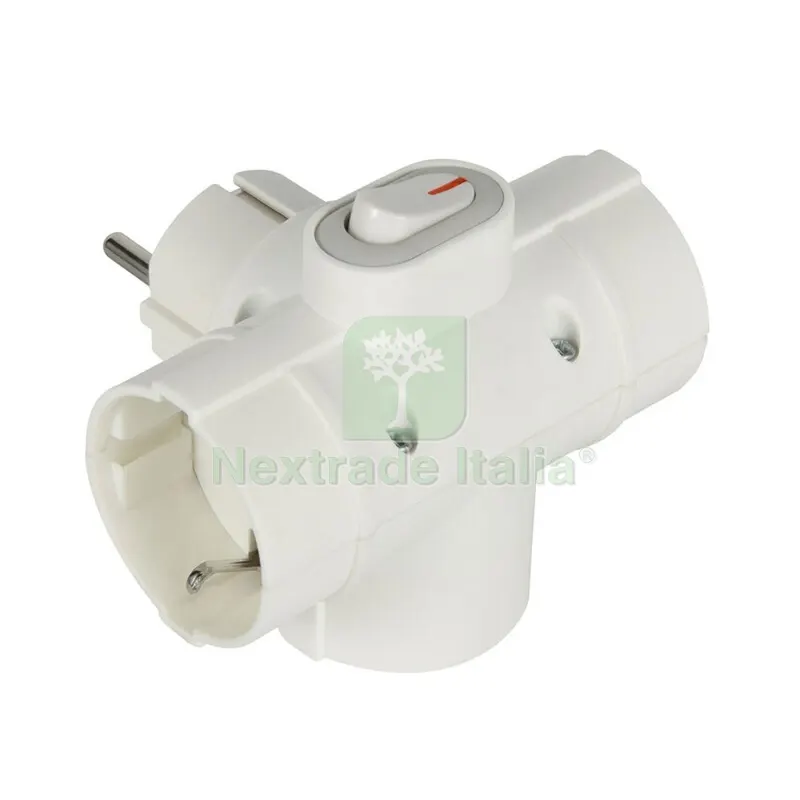 ADATTATORE SPINA SCHUKO A 3 PRESA SCHUKO C/INT. — Interruttori e prese — rif. FERX.505696
