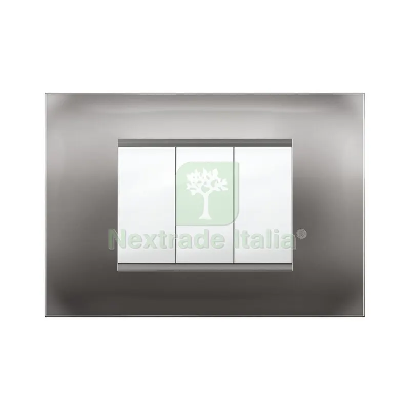 10PZ Placca Mivida Plana Alluminio Notte 3P — Interruttori e prese — rif. FERX.505734 10PZ Placca Mivida Plana Alluminio Notte 3P — Interruttori e prese — rif. FERX.505734