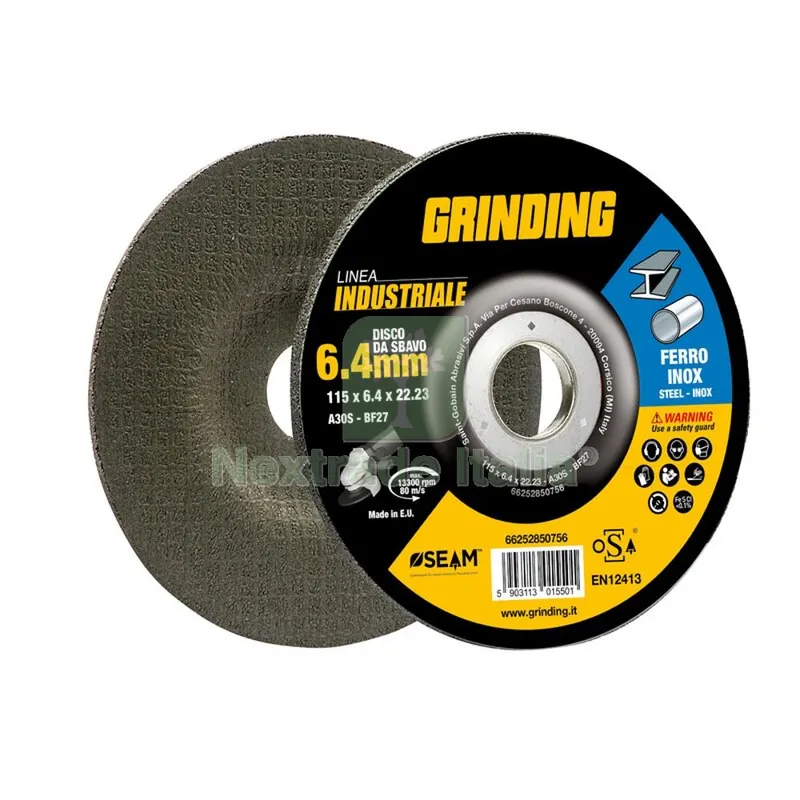 5PZ GRINDING INDUSTRIALE DISCO SBAVO FERRO 125X6,4 — Punte, frese e dischi — rif. FERX.505856