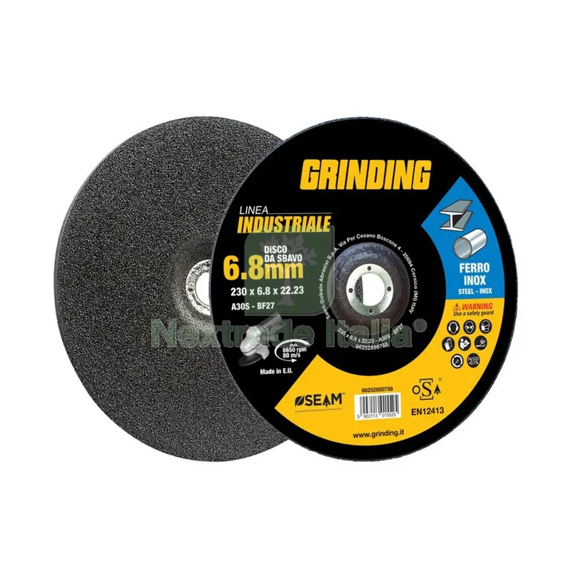 10PZ GRINDING INDUSTRIALE DISCO SBAVO FERRO 230X6,8 — Punte, frese e dischi — rif. FERX.505857