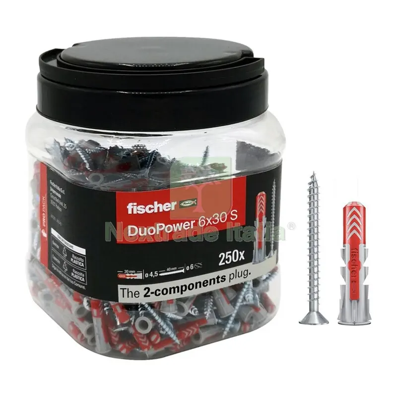 FISCHER TASSELLO DUOPOWER S 6X30 PROPACK 250 PZ — Tasselli e ancoraggi — rif. FERX.506681 FISCHER TASSELLO DUOPOWER S 6X30 PROPACK 250 PZ — Tasselli e ancoraggi — rif. FERX.506681