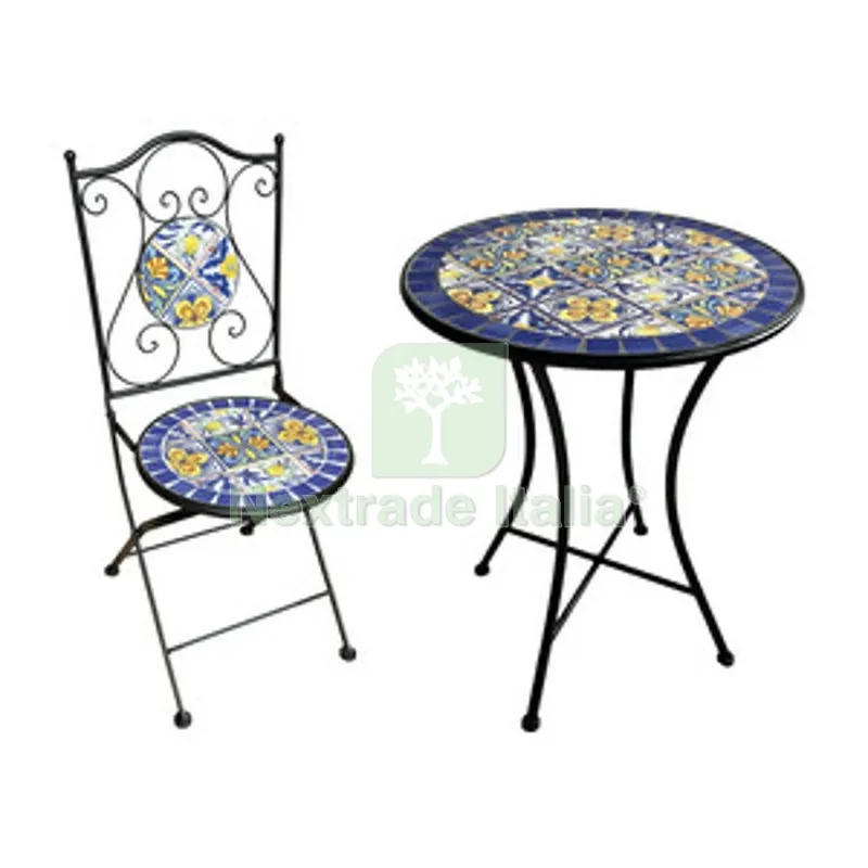 C Set Tavolo Tondo Mosaico C/2 Sedie Cannes — Scarichi e sifoni — rif. FERX.506713