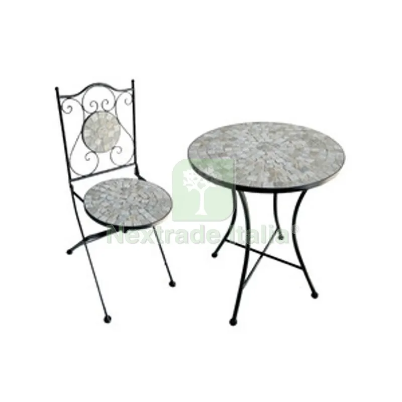 C Set Tavolo Tondo Mosaico C/2 Sedie Nizza — Tempo libero outdoor — rif. FERX.506714 C Set Tavolo Tondo Mosaico C/2 Sedie Nizza — Tempo libero outdoor — rif. FERX.506714