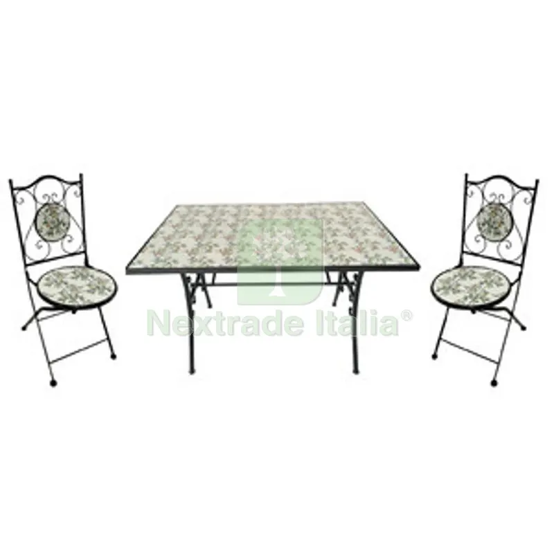 C SET TAVOLO RETTANG MOSAICO C/2 SEDIE MONTECARLO — Scarichi e sifoni — rif. FERX.506717