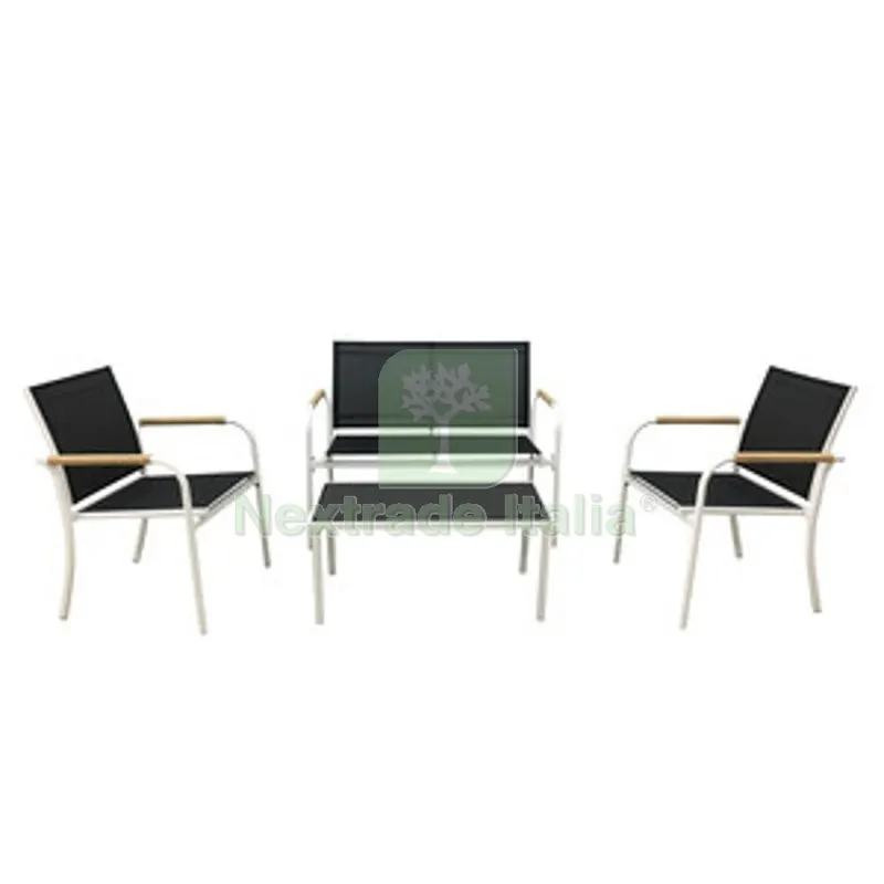 C Set Salotto Menton 4 PZ Bianco/Nero — Arredo — rif. FERX.507265