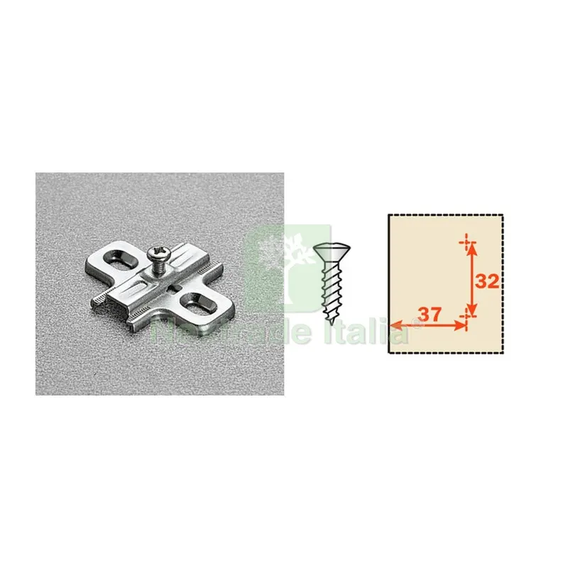 50PZ SALICE BASETTA FISSA P/CERNIERE B2V3H39 H 3 — Cerniere e cardini — rif. FERX.507535