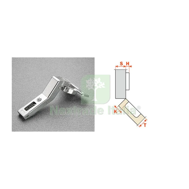 25PZ SALICE CERNIERA C2ABM99 COLLO 45 ANG POSIT 94 GRADI — Cerniere e cardini — rif. FERX.507544