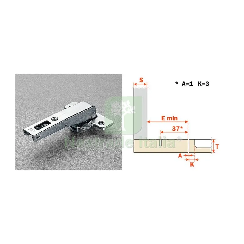 25PZ Salice Cerniera Controcol C2ABN99AC Lunga 94 Gradi — Cerniere e cardini — rif. FERX.507546