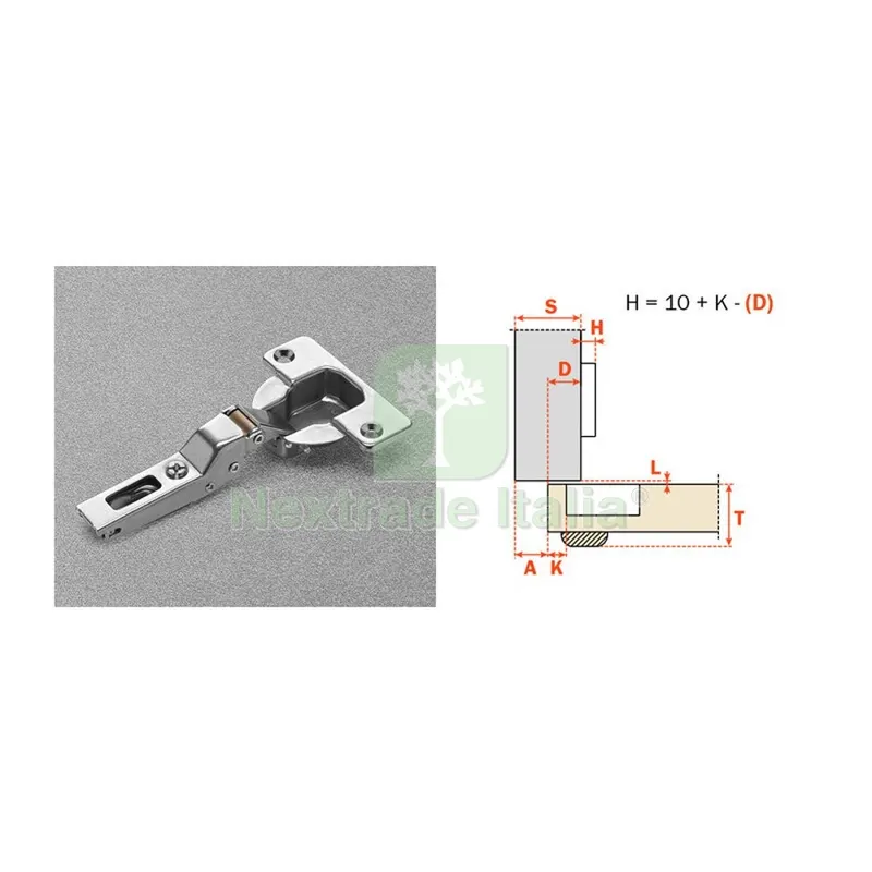 25PZ SALICE CERNIERA AUTOMATICA CNA7G99 COLLO 9 94 GRADI — Cerniere e cardini — rif. FERX.507561