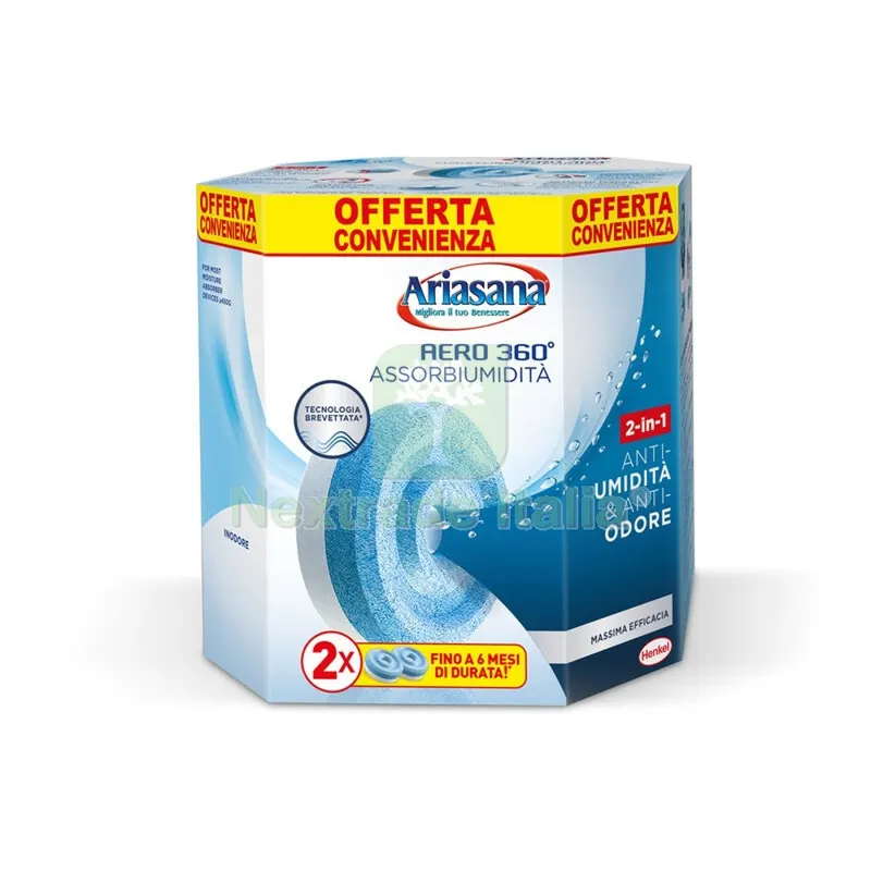12PZ Ariasana Ricarica Aero 360 TAB Inodore 2X450 G — Casalinghi e organizzazione — rif. FERX.507727