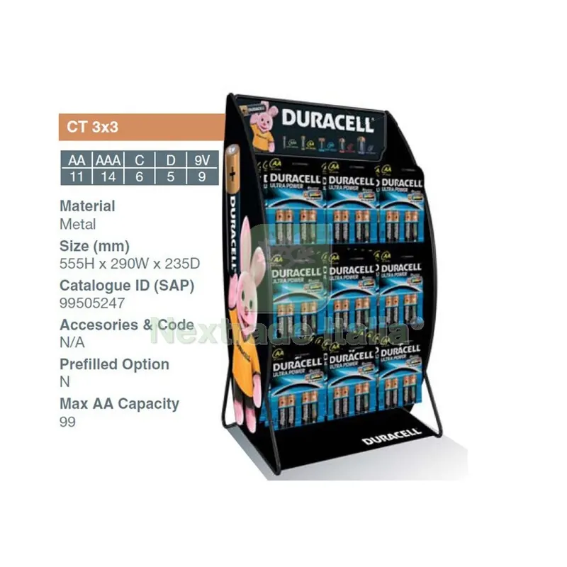 ESPOSITORE DA BANCO DURACELL 9 GANCI — Articoli per ufficio — rif. FERX.507746 ESPOSITORE DA BANCO DURACELL 9 GANCI — Articoli per ufficio — rif. FERX.507746