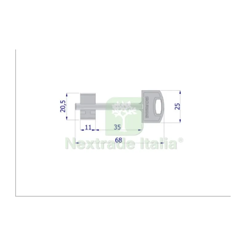 10PZ SECUREMME CHIAVE GREZZA GAMBO 68 MM — Serrature e cilindri — rif. FERX.507786