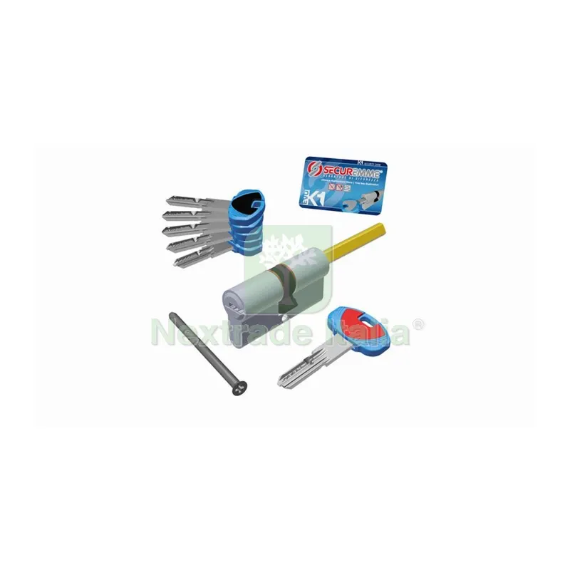 SECUREMME CILINDRO K1 5CH+1C 30+50 CROMO SAT POMOLO — Serrature e cilindri — rif. FERX.507797