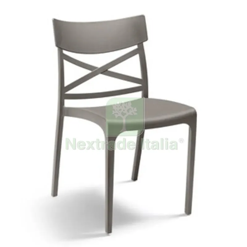 Sedia Croix Impilabile CM 46X54X80 H Tortora — Arredo — rif. FERX.507818
