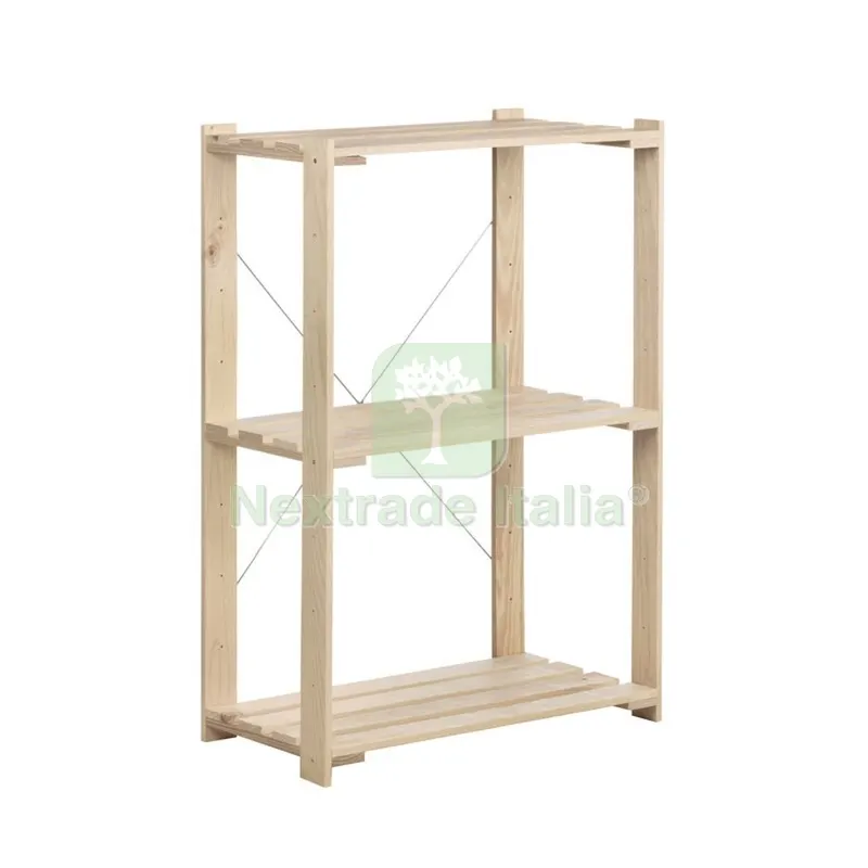 SCAFFALE IN PINO 3 RIPIANI CM 76,5X38,5X110 H — Casalinghi e organizzazione — rif. FERX.507896 SCAFFALE IN PINO 3 RIPIANI CM 76,5X38,5X110 H — Casalinghi e organizzazione — rif. FERX.507896