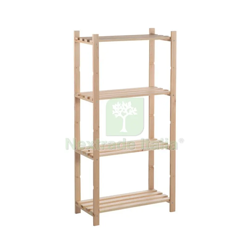 Scaffale in Pino Basico 4 Ripiani CM 65X30X131 H — Casalinghi e organizzazione — rif. FERX.507899 Scaffale in Pino Basico 4 Ripiani CM 65X30X131 H — Casalinghi e organizzazione — rif. FERX.507899