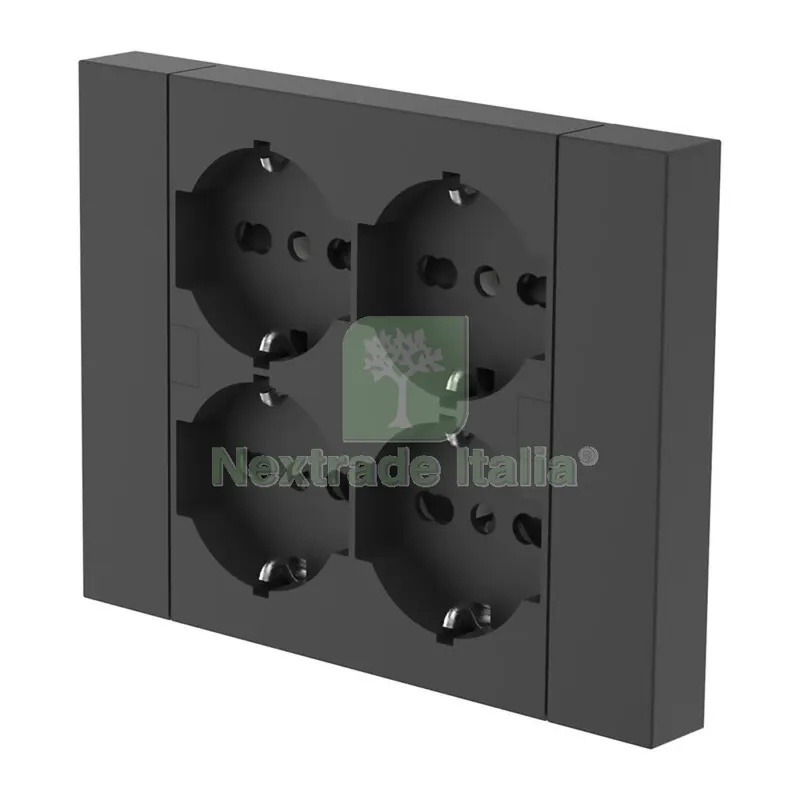 MULTIPRESA INCASSO QUADRA 4 PRESE BIP.SCH NERA — Interruttori e prese — rif. FERX.507903