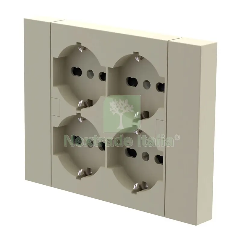MULTIPRESA INCASSO QUADRA 4 PRESE BIP.SCH SABBIA — Interruttori e prese — rif. FERX.507904 MULTIPRESA INCASSO QUADRA 4 PRESE BIP.SCH SABBIA — Interruttori e prese — rif. FERX.507904