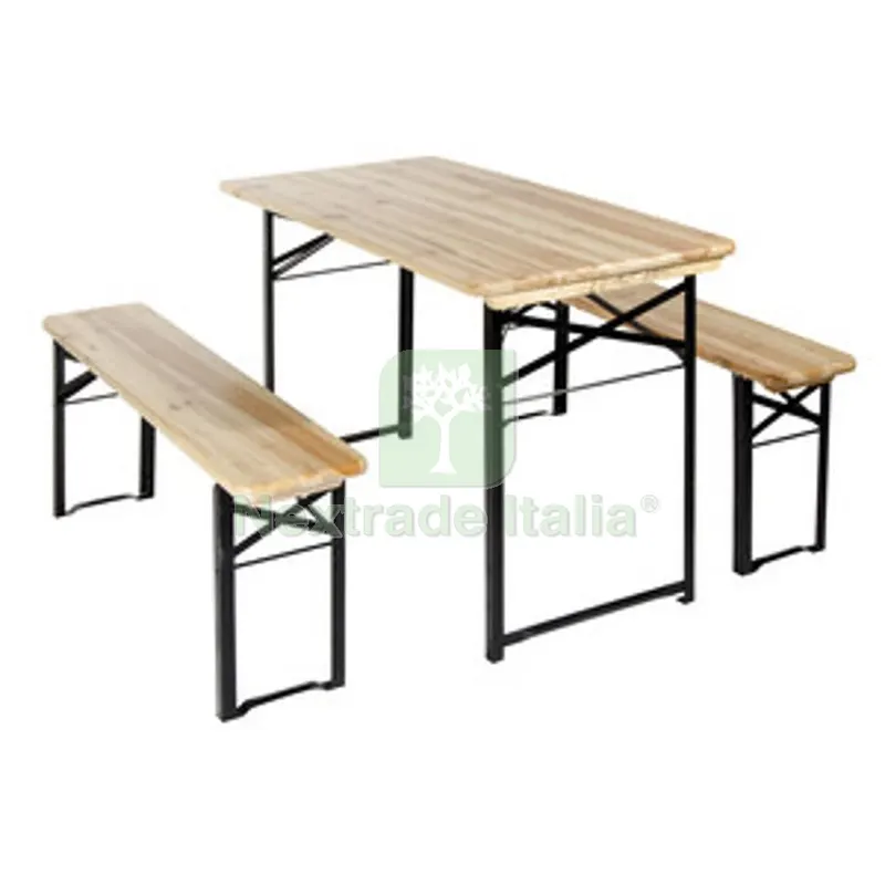 Set Birreria C/Panche Legno/Metallo 200X80X76CM — Raccordi a pressare e multistrato — rif. FERX.508487 Set Birreria C/Panche Legno/Metallo 200X80X76CM — Raccordi a pressare e multistrato — rif. FERX.508487