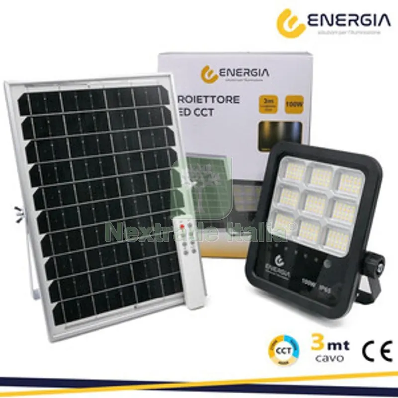 Proiettore C/Pannello Solare 100W 1100LM CCT Telecom — Cavi e fili — rif. FERX.509432 Proiettore C/Pannello Solare 100W 1100LM CCT Telecom — Cavi e fili — rif. FERX.509432