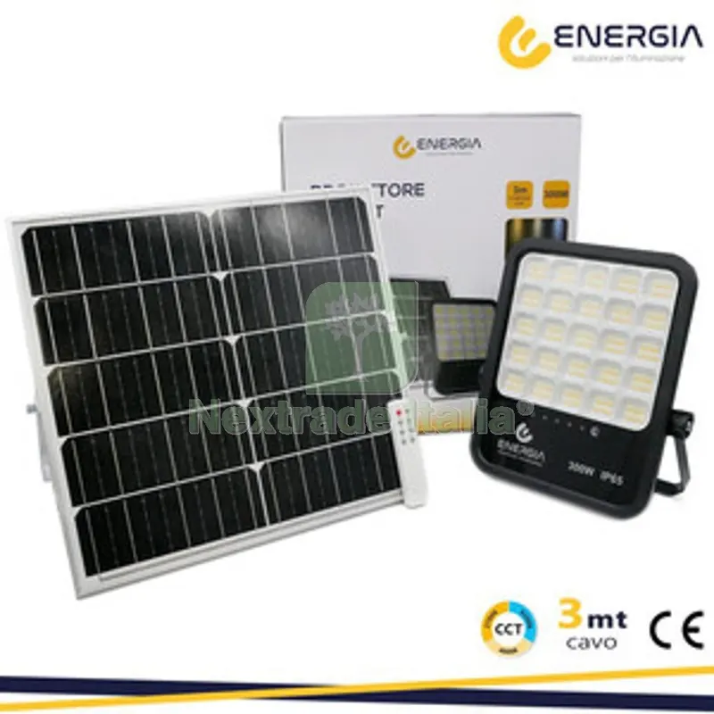 Proiettore C/Pannello Solare 300W 3300LM CCT Telecom — Pompe — rif. FERX.509435 Proiettore C/Pannello Solare 300W 3300LM CCT Telecom — Pompe — rif. FERX.509435