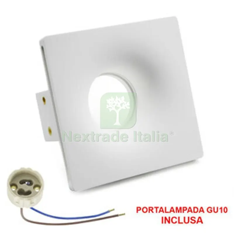 FARETTO IN GESSO 125X125MM QUADRATO GU10 INCL. — Illuminazione — rif. FERX.509438 FARETTO IN GESSO 125X125MM QUADRATO GU10 INCL. — Illuminazione — rif. FERX.509438