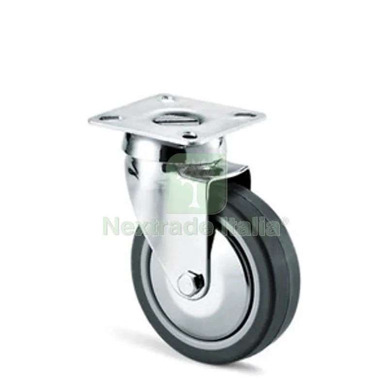 4PZ RUOTA MOBILE D 80 MM GOMMA GRIGIA 220C C/PIASTRA — Ferramenta per legno e mobili — rif. FERX.509542 4PZ RUOTA MOBILE D 80 MM GOMMA GRIGIA 220C C/PIASTRA — Ferramenta per legno e mobili — rif. FERX.509542