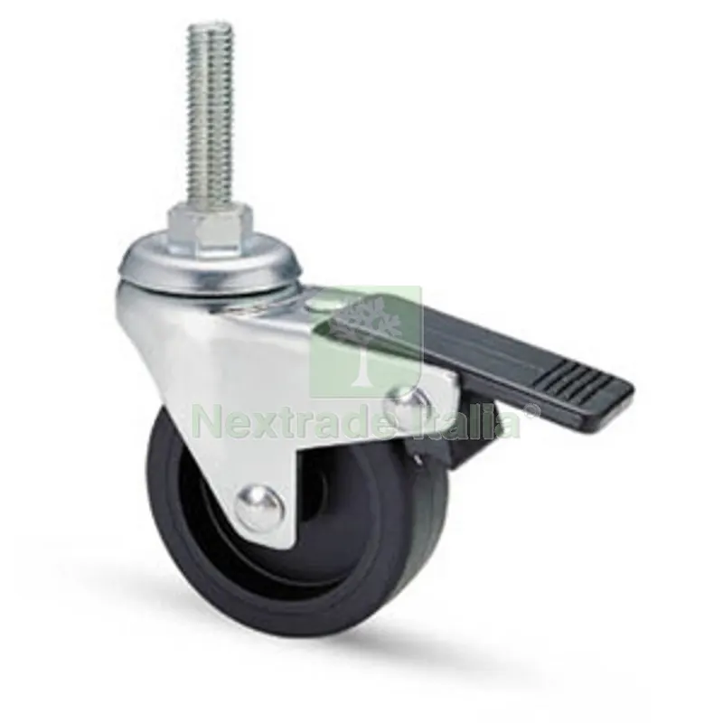 12PZ RUOTA MOBILE D 40 MM GOMMA 220BISB PERNO 8MAX30 C/FRE — Ferramenta per legno e mobili — rif. FERX.509544 12PZ RUOTA MOBILE D 40 MM GOMMA 220BISB PERNO 8MAX30 C/FRE — Ferramenta per legno e mobili — rif. FERX.509544