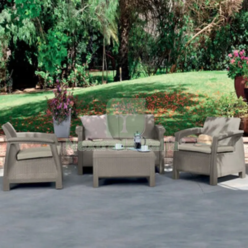 Salotto Corfu 4 PZ C/Cuscini Sabbia — Tempo libero outdoor — rif. FERX.509597