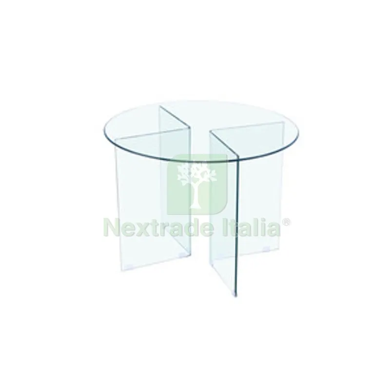TAVOLO ROTONDO IN VETRO TRASPARENTE 130X75 CM — Misurazione e taglio manuale — rif. FERX.509762