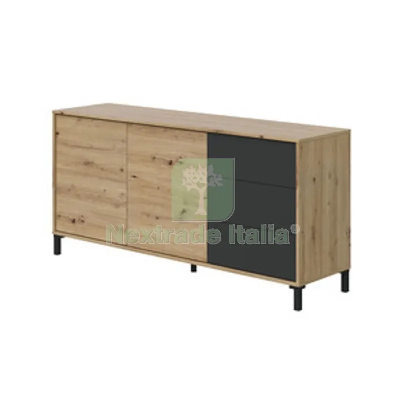 Madia 2 Ante +3 Cass 154X41X74 CM Rovere/Grigio — Arredo — rif. FERX.509955