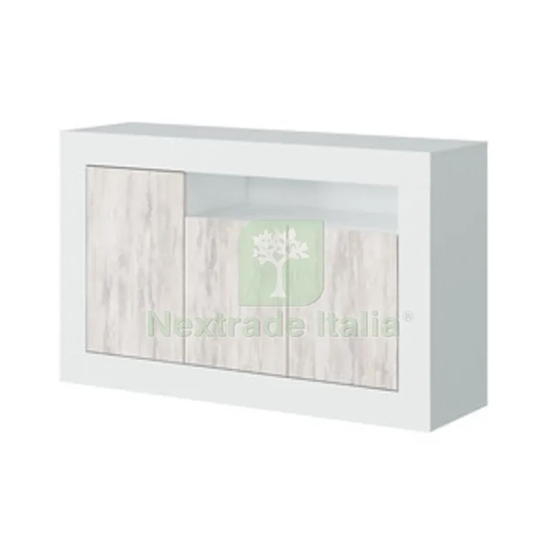 MADIA 3 ANTE 144X42X87 CM BIANCO/BIANCO FRASSINO — Interruttori e prese — rif. FERX.509956