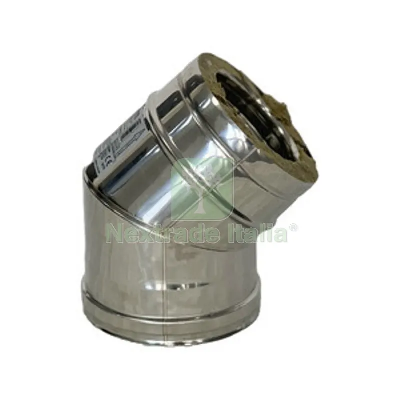 C CURVA INOX DOPPIA PARETE 45 D 10/15 CM — Tubi e raccordi — rif. FERX.510384 C CURVA INOX DOPPIA PARETE 45 D 10/15 CM — Tubi e raccordi — rif. FERX.510384