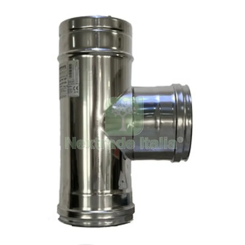 C RACCORDO A T INOX DOP PARETE D 25/30 CM — Tubi e raccordi — rif. FERX.510400
