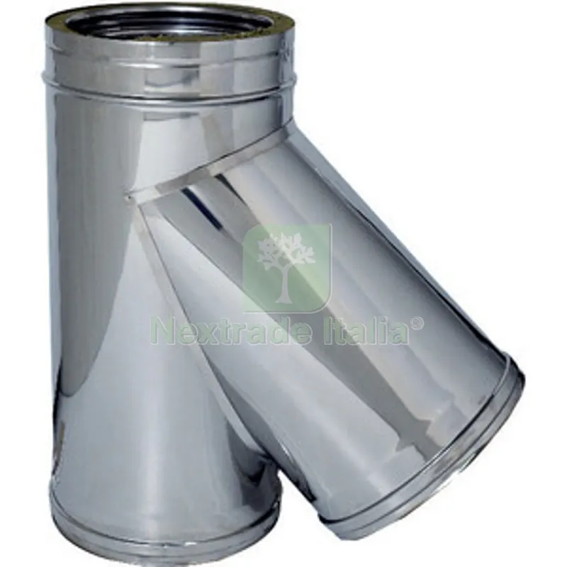 C RACCORDO BRAGA 135 INOX DOP PARETE D20/25CM — Tubi e raccordi — rif. FERX.510402