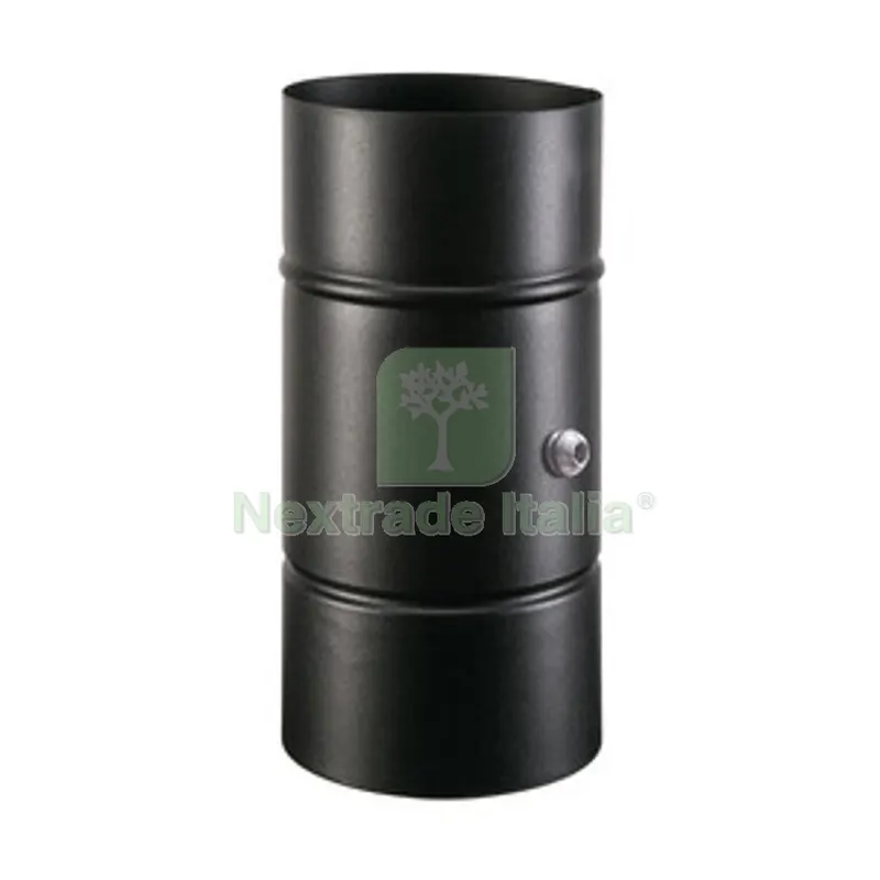 Tubo Porcellanato C/Comb C/Tappo D 12XH19CM Nero Classic — Canne fumarie e fumisteria — rif. FERX.510669 Tubo Porcellanato C/Comb C/Tappo D 12XH19CM Nero Classic — Canne fumarie e fumisteria — rif. FERX.510669