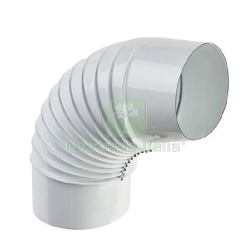 CURVA PORCELLANATA PIEGHETTATA 90 D 12CM BIANCO CLASSIC — Tubi e raccordi — rif. FERX.510675 CURVA PORCELLANATA PIEGHETTATA 90 D 12CM BIANCO CLASSIC — Tubi e raccordi — rif. FERX.510675
