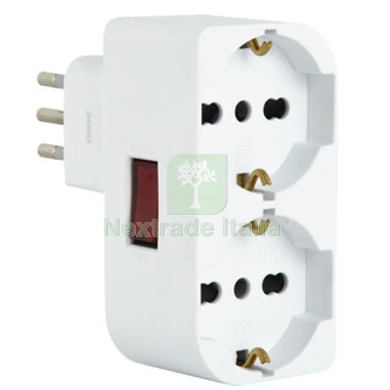 ADATTATORE SPINA 10A 2 PRESE UNIV. SALVASP C/INT. — Interruttori e prese — rif. FERX.510912 ADATTATORE SPINA 10A 2 PRESE UNIV. SALVASP C/INT. — Interruttori e prese — rif. FERX.510912