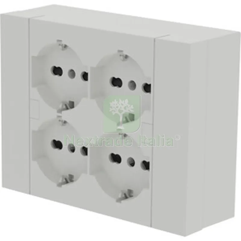 MULTIPRESA ESTERNA QUADRA 4 PRESE BIP.SCH BIANCA — Interruttori e prese — rif. FERX.510913 MULTIPRESA ESTERNA QUADRA 4 PRESE BIP.SCH BIANCA — Interruttori e prese — rif. FERX.510913