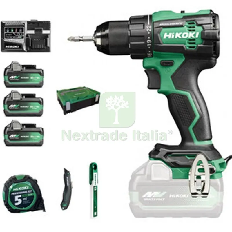 HIKOKI TRAPANO DV18DE 18V C/PERC BRUSH+3BATT+ACC — Trapani e avvitatori — rif. FERX.510939 HIKOKI TRAPANO DV18DE 18V C/PERC BRUSH+3BATT+ACC — Trapani e avvitatori — rif. FERX.510939