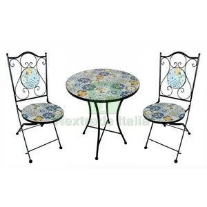 C Set Tavolo Tondo Mosaico C/2 Sedie Grasse — Tempo libero outdoor — rif. FERX.510971 C Set Tavolo Tondo Mosaico C/2 Sedie Grasse — Tempo libero outdoor — rif. FERX.510971