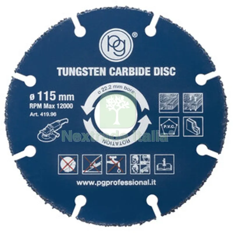 POGGI DISCO PER LEGNO TUNGSTENO D 115MM FORO 22,2 — Punte, frese e dischi — rif. FERX.511133