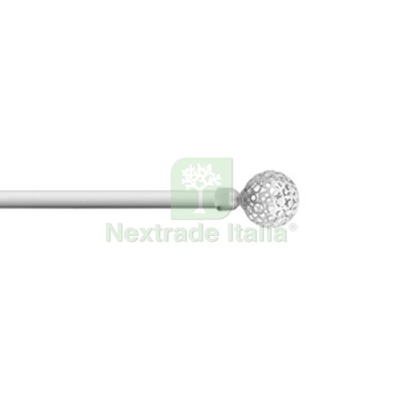6PZ BASTONE METALLO D 20/17 120/210CM RICAMO BIANCO — Casalinghi e organizzazione — rif. FERX.511196