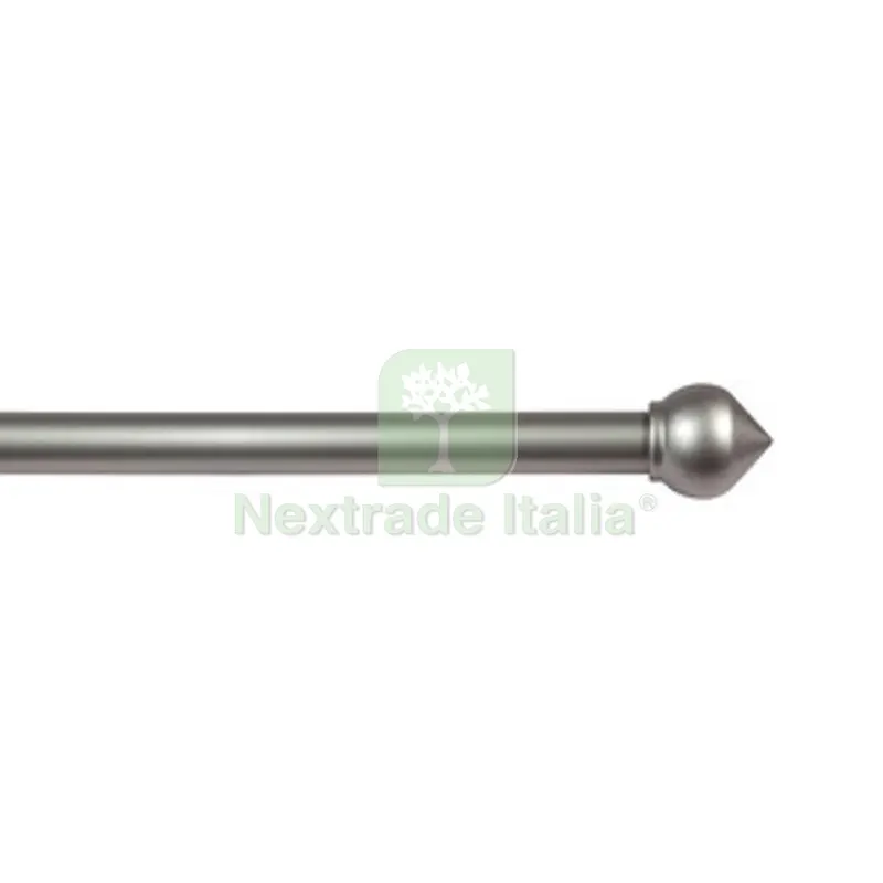 6PZ Bastone Metallo D 20/19 120/210CM Bulbo Nichel — Ferramenta per legno e mobili — rif. FERX.511202