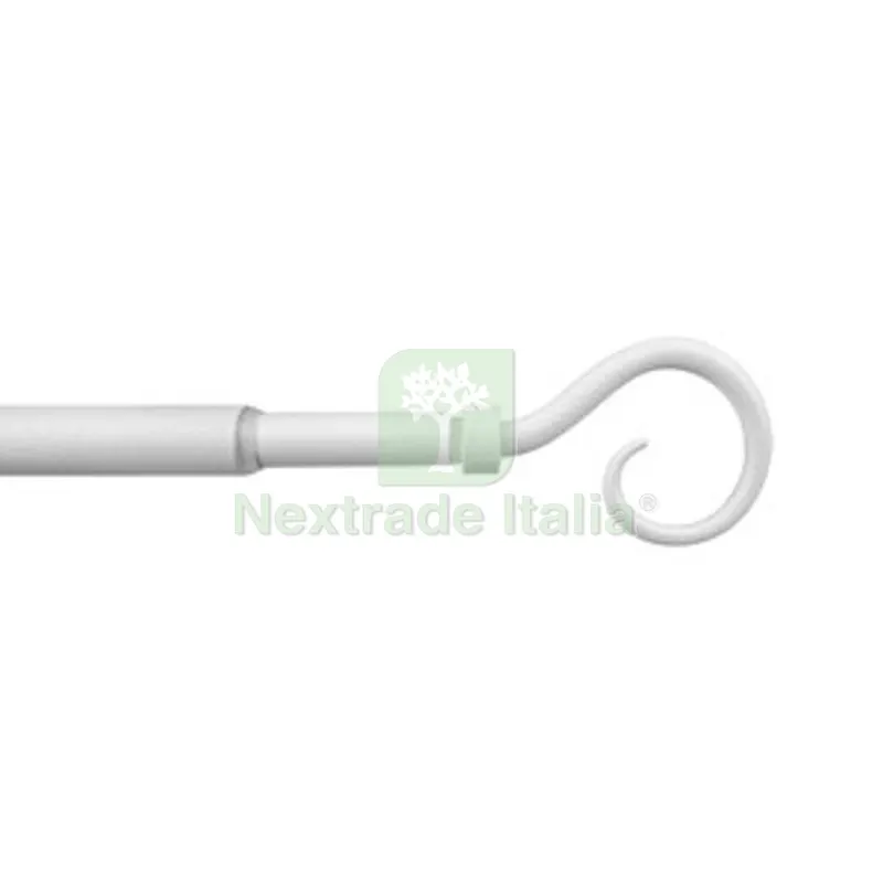 Bastone Metallo D 12/9 70/120CM Ricciolo Bianco — Casalinghi e organizzazione — rif. FERX.511225 Bastone Metallo D 12/9 70/120CM Ricciolo Bianco — Casalinghi e organizzazione — rif. FERX.511225