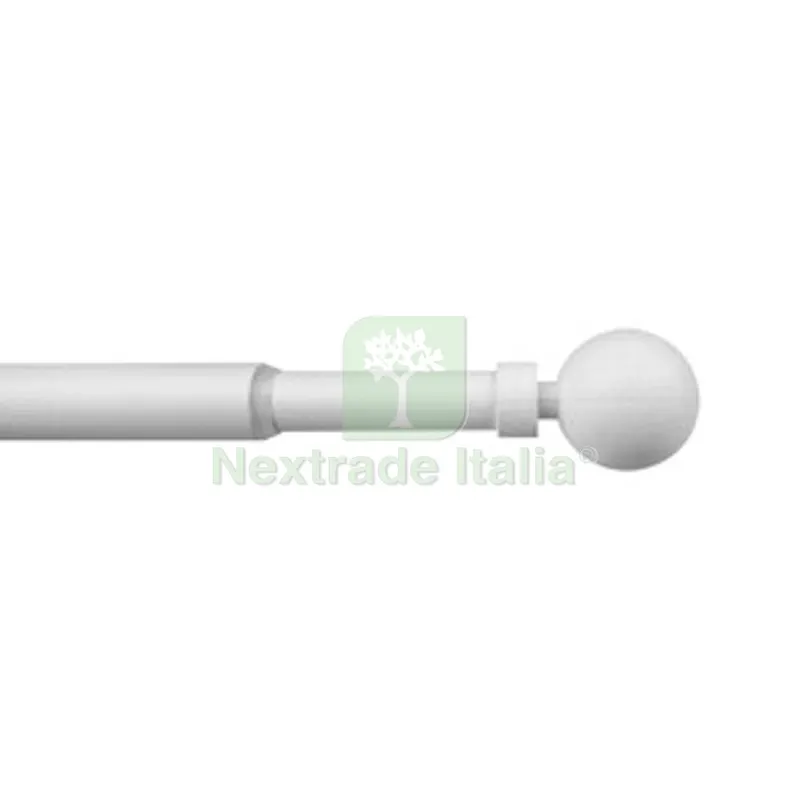 Bastone Metallo D 12/9 70/120CM Palla Bianco — Casalinghi e organizzazione — rif. FERX.511231